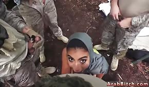 Arab woman pulls dicks on the training ground