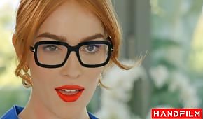 Redhead with glasses fucked in the ass